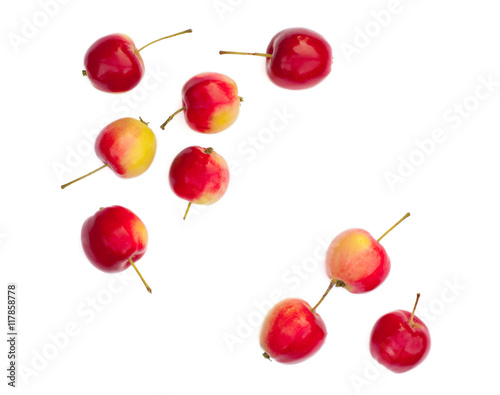 Isolated red apples on a white background