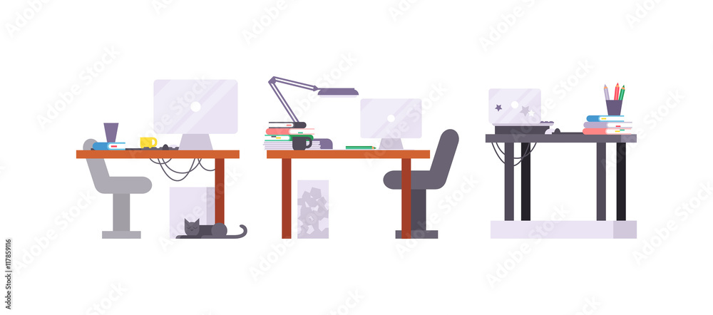 Work place vector illustration. Work place vector illustration.