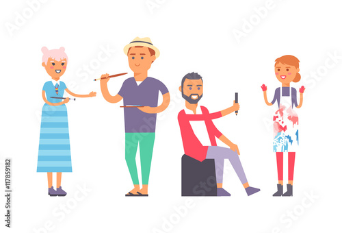 Artist creative people vector character