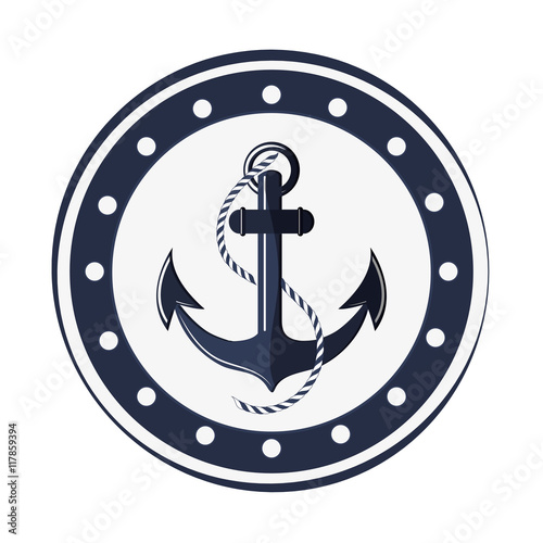 flat design classic anchor icon vector illustration