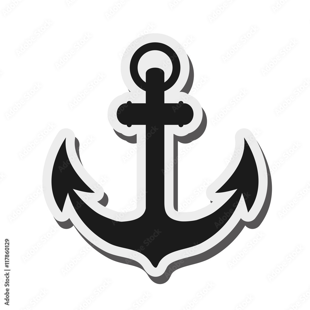flat design classic anchor icon vector illustration flat design classic anchor icon vector illustration