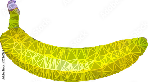 illustrazione di banana geometrica vettoriale isolate sullo sfondo omogeneo