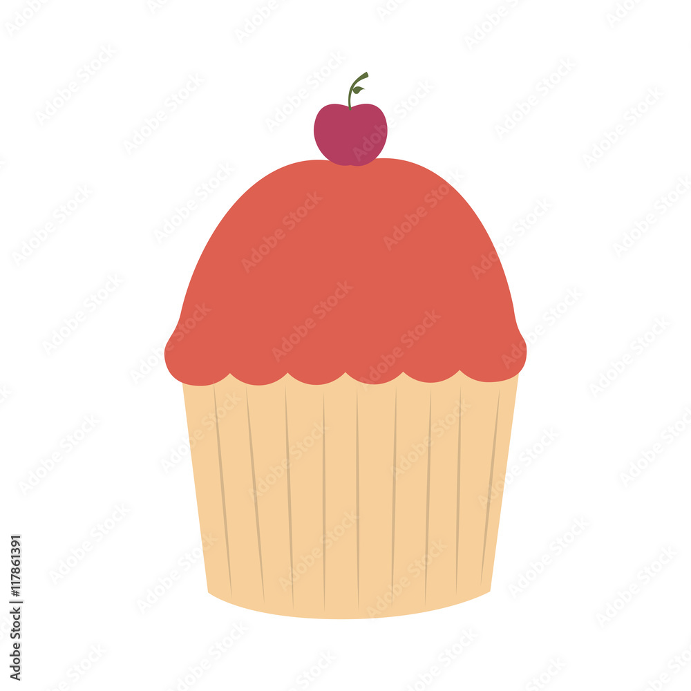 delicious cupcake dessert isolated icon flat design delicious cupcake dessert isolated icon flat design