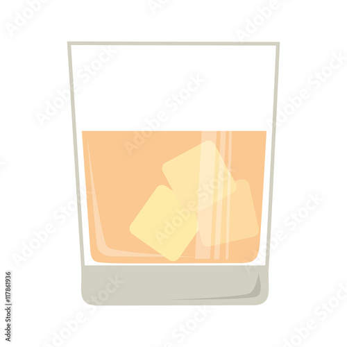 whisky cold glass isolated flat icon design