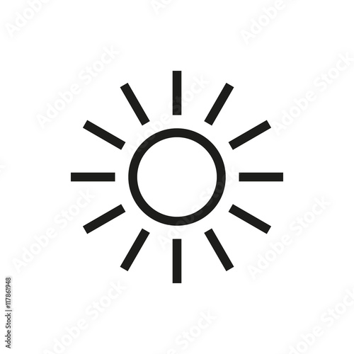 Sun icon on white background