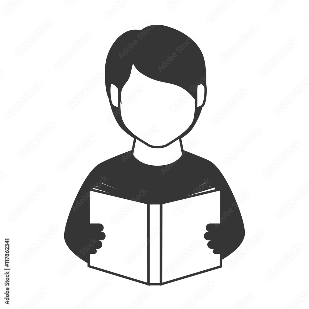 reading book man person education studying learn vector graphic isolated and flat illustration reading book man person education studying learn vector graphic isolated and flat illustration