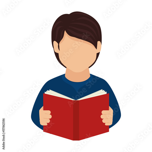 reading book man person education studying learn  vector graphic isolated and flat illustration