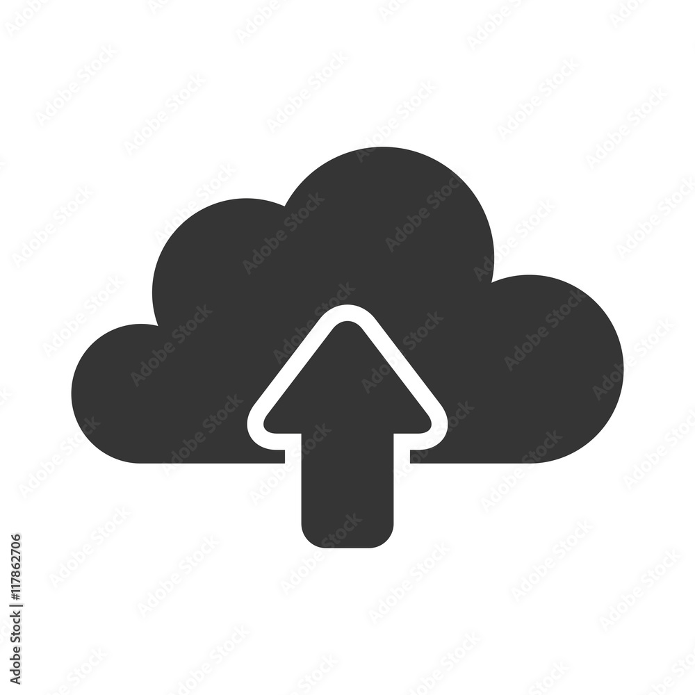 cloud uploading file storage up arrow technology computer vector graphic isolated and flat illustration cloud uploading file storage up arrow technology computer vector graphic isolated and flat illustration