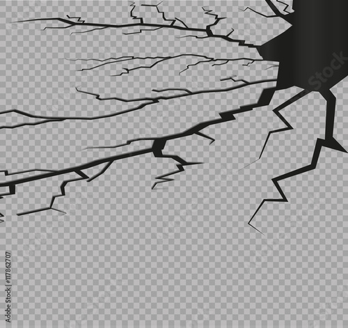 cracks on a transparent background