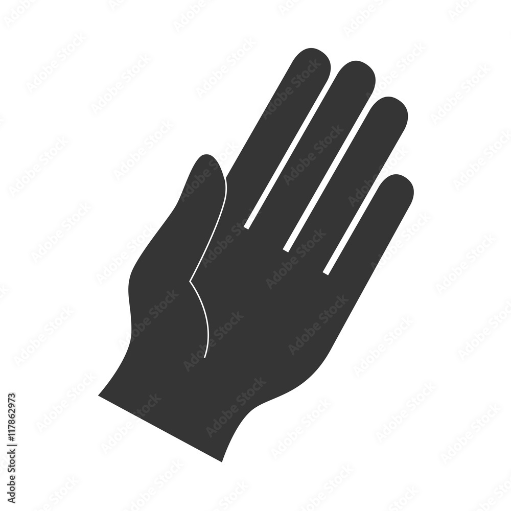 Obraz premium hand fingers palm gesture sign silhouette direction vector graphic isolated and flat illustration