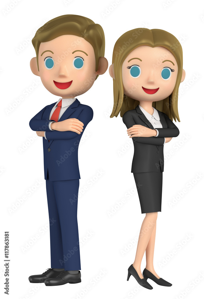 3D illustration character - The businessmen with folded arms. 3D illustration character - The businessmen with folded arms.