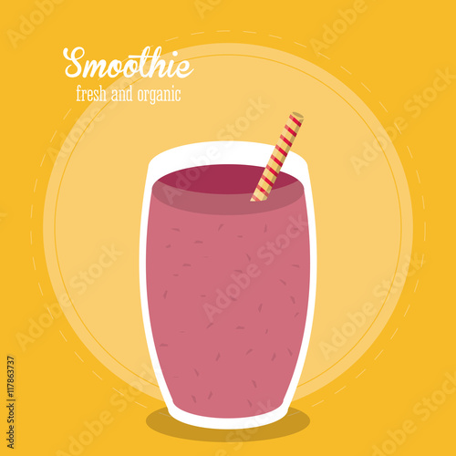 smoothie purple juice glass drink healthy icon. Colorfull and flat illustration. Vector graphic