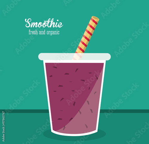 smoothie purple juice glass drink healthy icon. Colorfull and flat illustration. Vector graphic