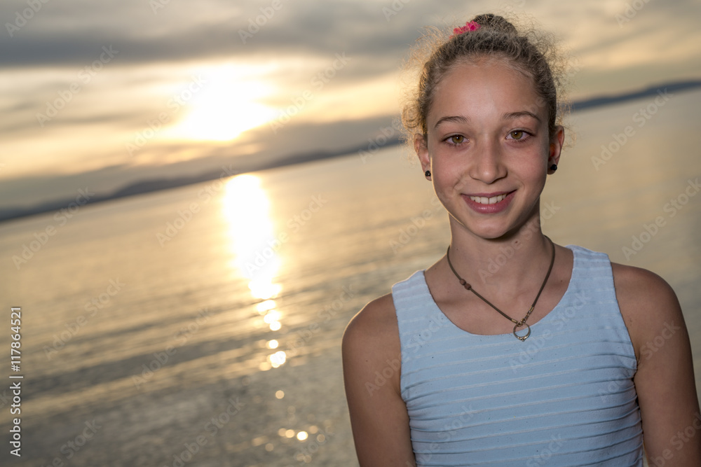 portrait of teen age vacation relaxing seaside great time portrait of teen age vacation relaxing seaside great time