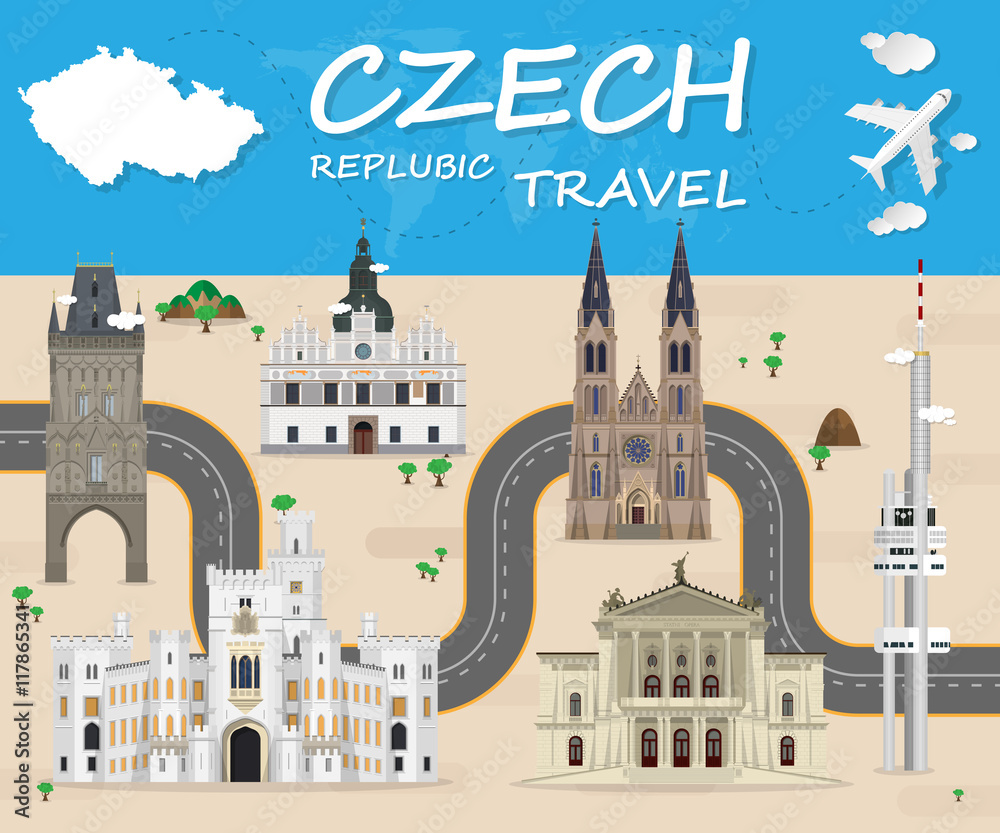 Czech Landmark Global Travel And Journey Infographic Vector Desi