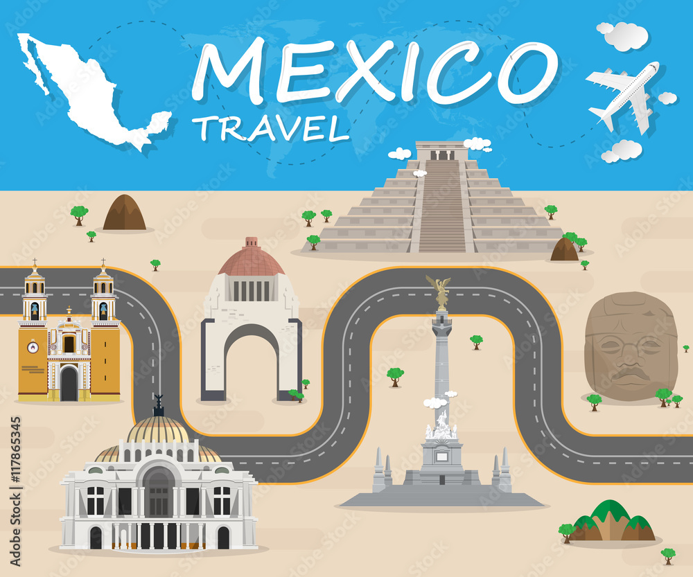 Mexico Landmark Global Travel And Journey Infographic Vector Des