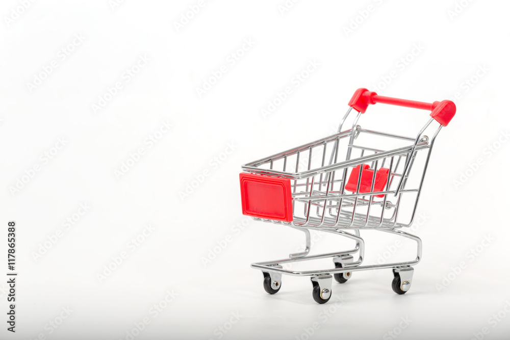 A Shopping Cart Isolated On White background and copyspace for put your text