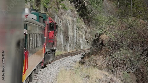 train passing through copper canyon mexico photo