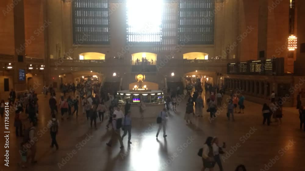 time lapse of morning rush in New York grand central station