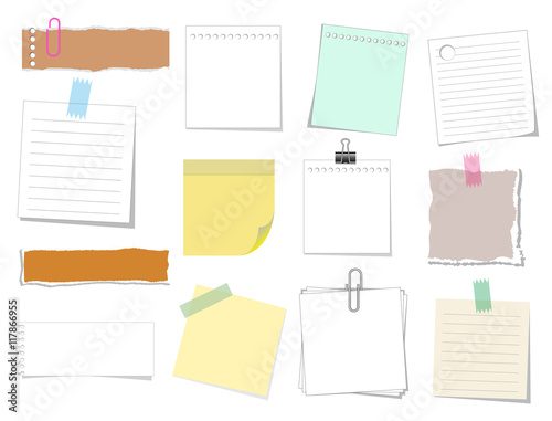 note paper vector set