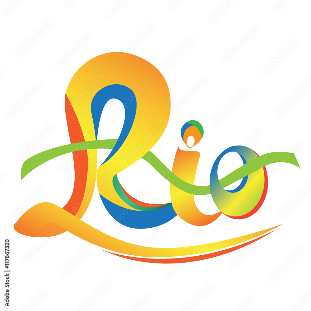 Fototapeta premium Sign symbol Rio colorful. Brazil Carnival. Vector illustration