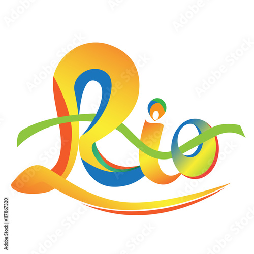 Sign symbol Rio colorful. Brazil Carnival. Vector illustration