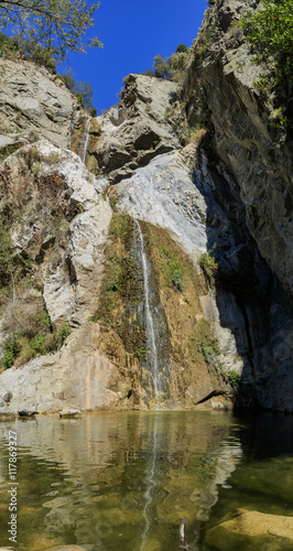 The beautiful waterfall of Fish Canyon Falls Trail