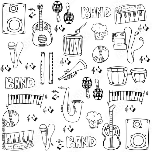 Doodle of stock collection music theme