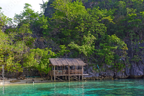 Tropical seashore. Coron Island, Palawan province, Philippines.