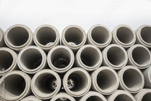 concrete drainage pipes with isolated background