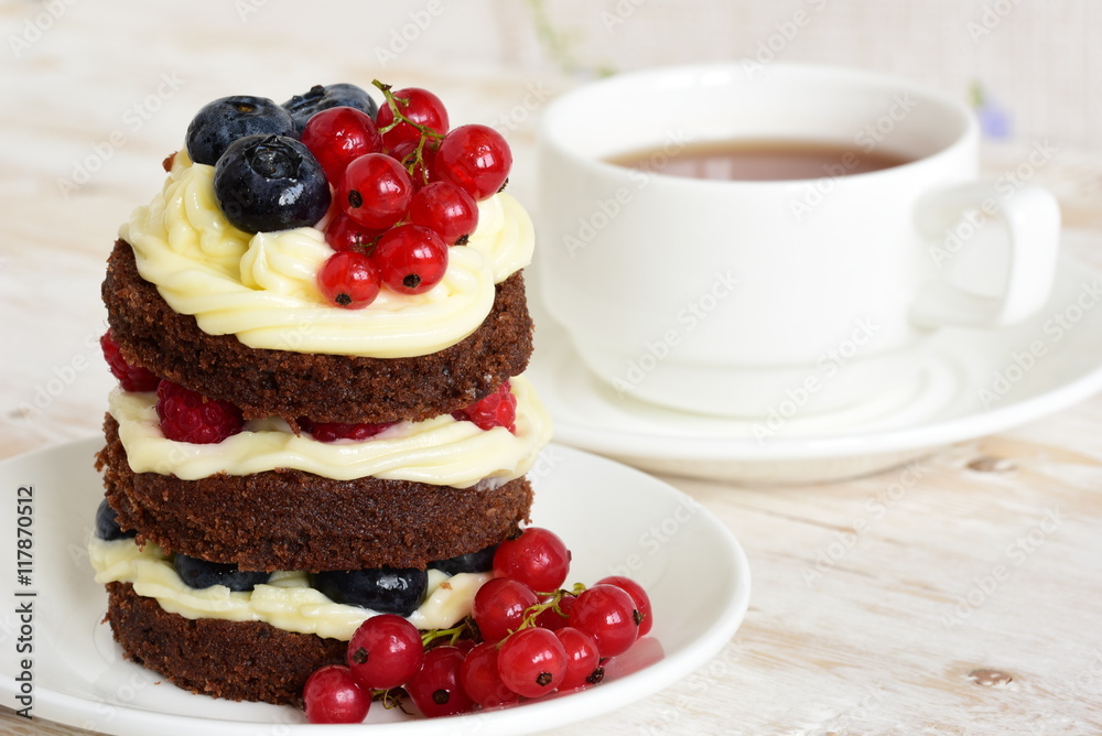 homemade cake with berries homemade cake with berries
