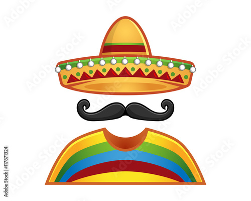 Sombrero and mustache icon