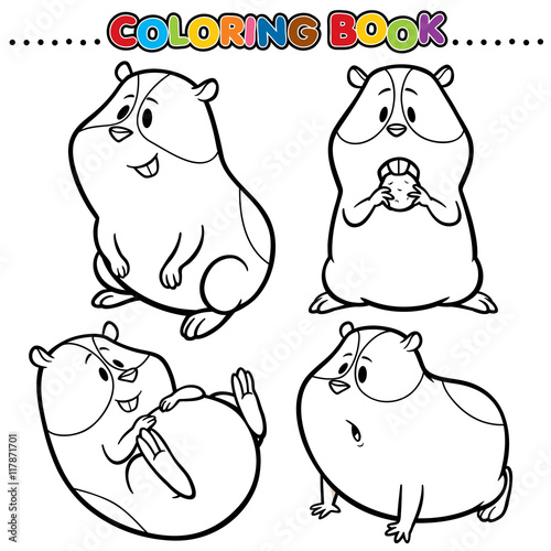 Cartoon Coloring Book - Hamster