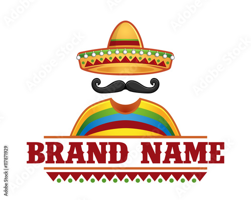 Vector of sombrero and mustache, perfect for Mexican restaurant logo