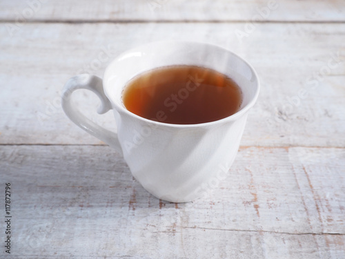 White vintage cup of tea