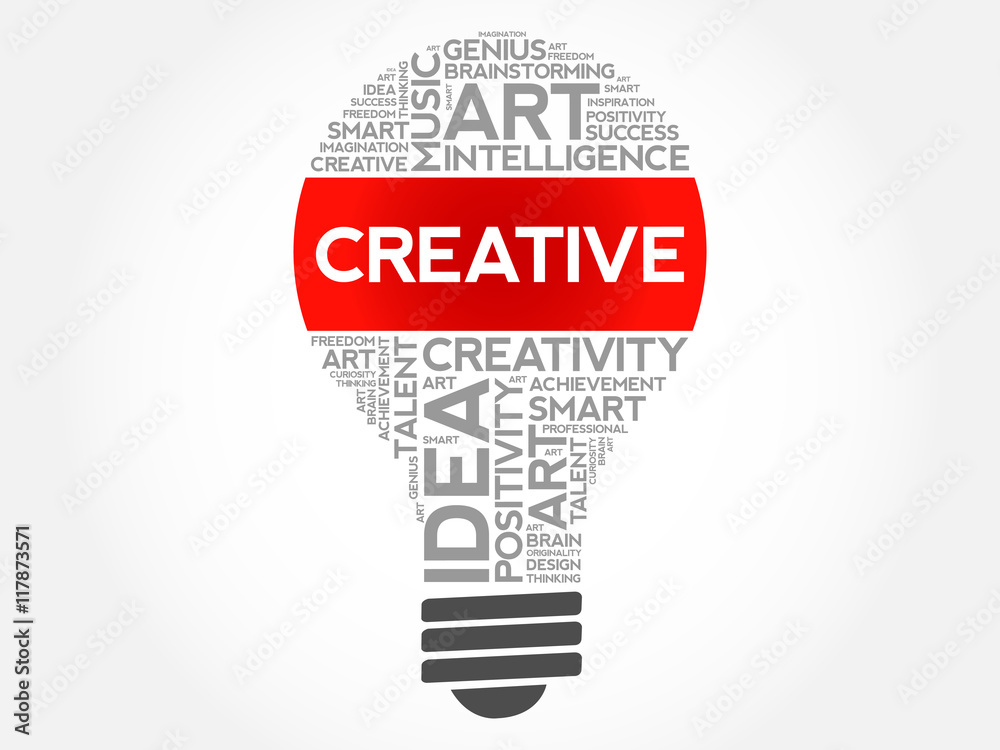 Creative bulb word cloud collage, concept background Creative bulb word cloud collage, concept background