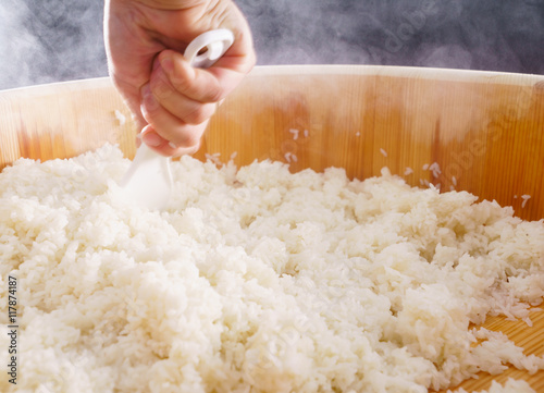 chef making sushi photo