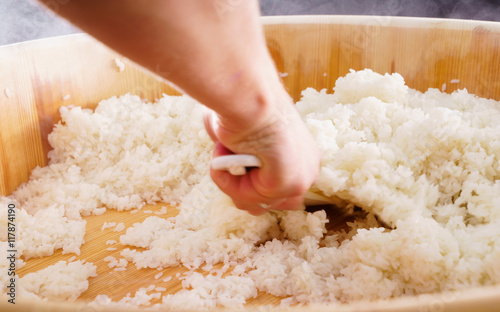 chef making sushi photo