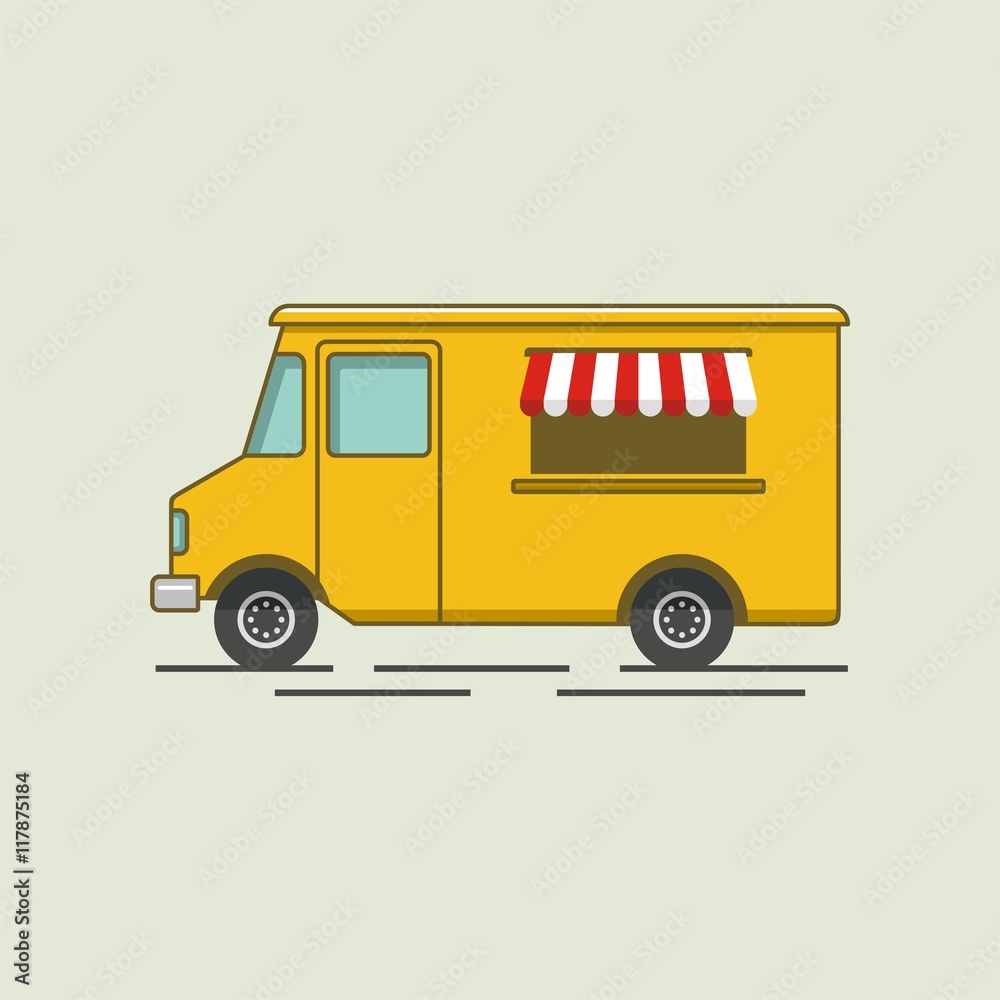 Food truck illustration vector