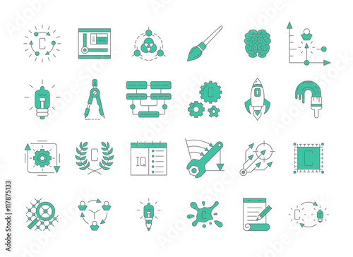 Creative process. Icon pack.