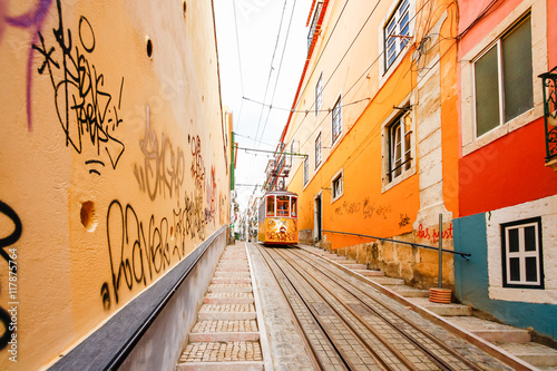 LISBON, PORTUGAL - OCTOBER 23,2012 : Lisbon's Gloria funicular c photo