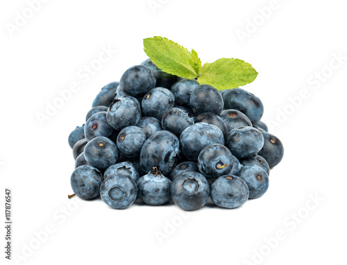 Pile fresh blueberries