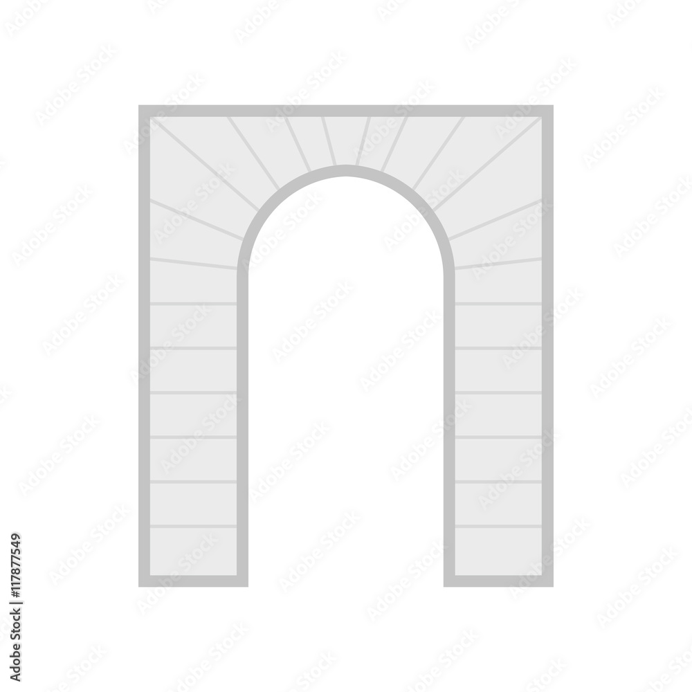 Stone arch icon in flat style on a white background Stone arch icon in flat style on a white background