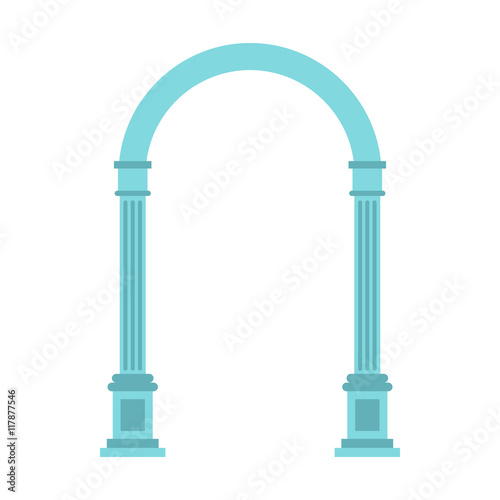 Semicircular arch icon in flat style on a white background