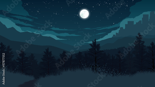 forest landscape illustration