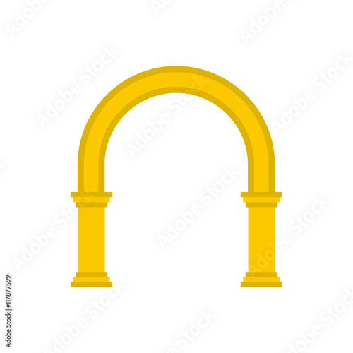 Golden arch icon in flat style on a white background