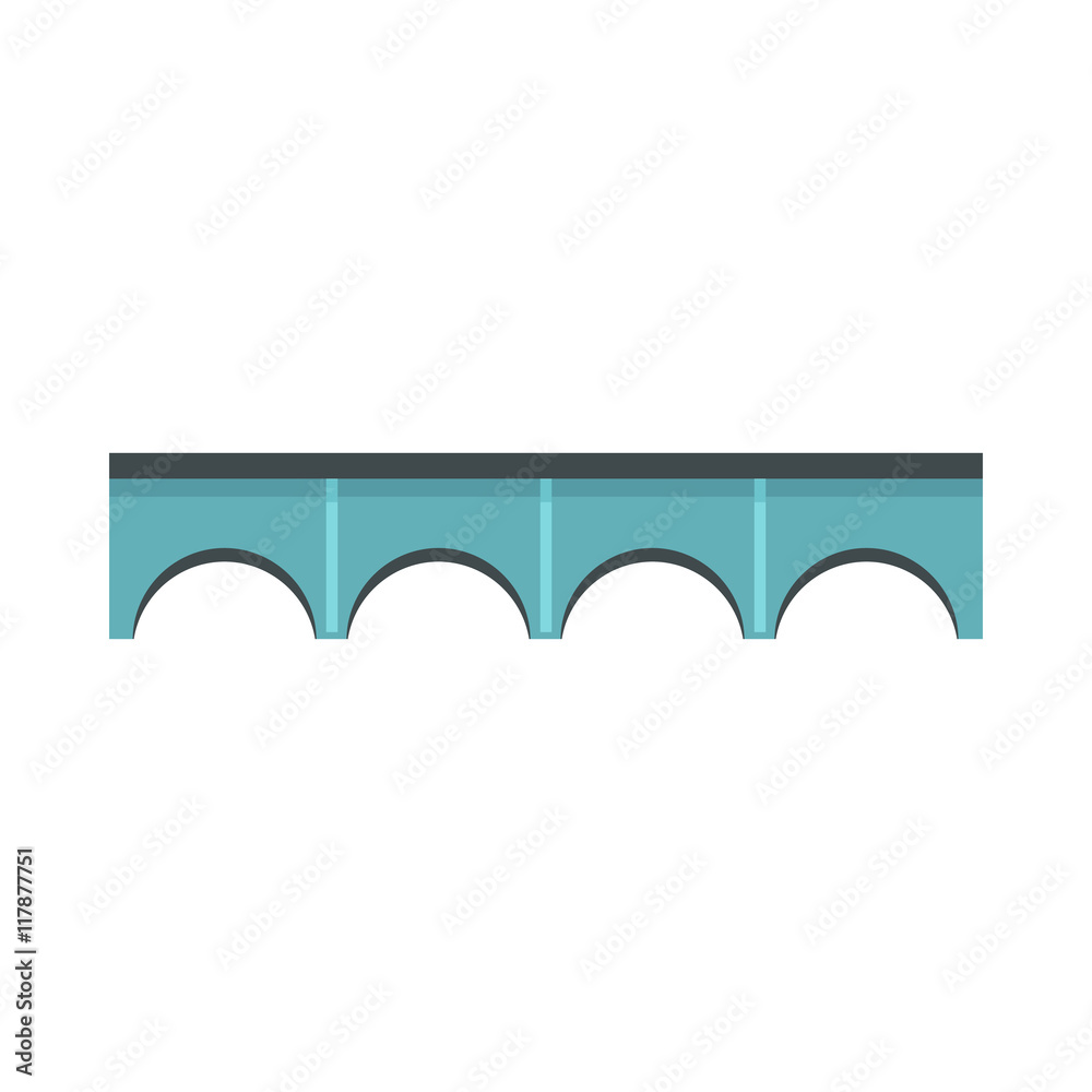 Arch bridge icon in flat style on a white background Arch bridge icon in flat style on a white background
