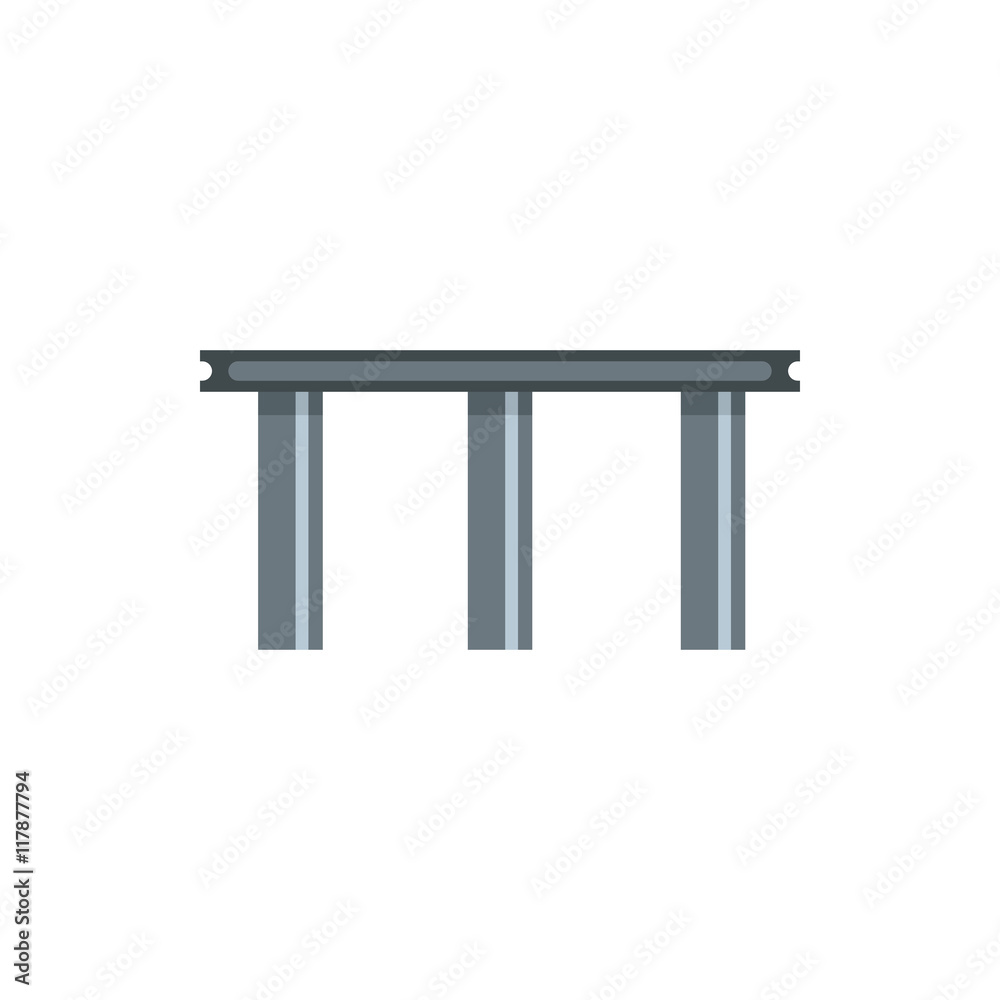 Beam bridge icon in flat style on a white background Beam bridge icon in flat style on a white background