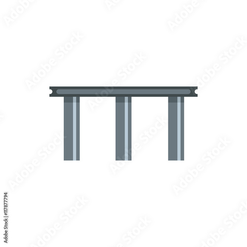 Beam bridge icon in flat style on a white background