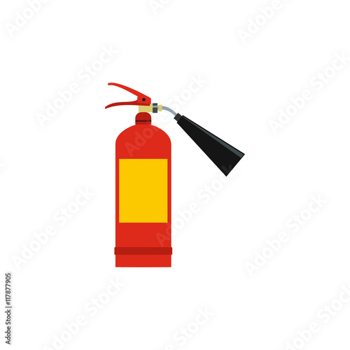 Fire extinguisher icon in flat style on a white background